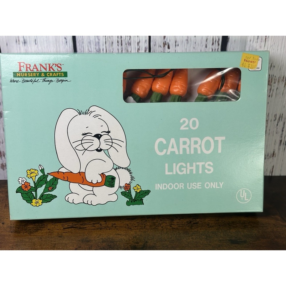 Easter‎ Carrot Lights 20ct Frank's Nursery Crafts Vintage 1990 Indoor Use New